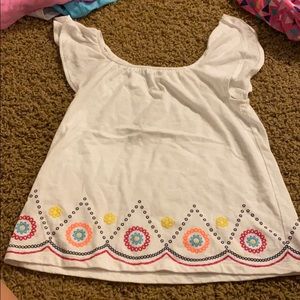 Kids white and pattern print shirt